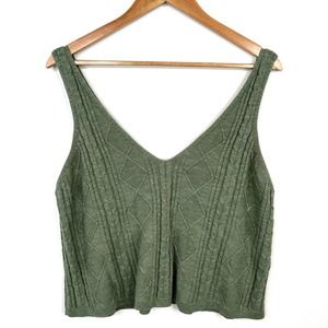 Lucky Brand | Knit Crop Tank Top Green Size L